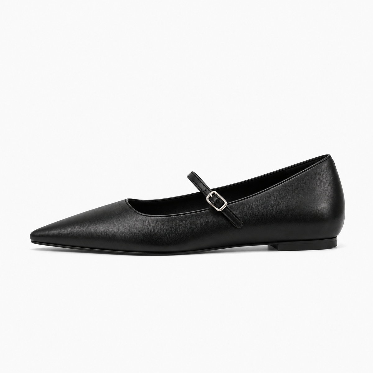 Black Womens Mary Jane Pointed Toe Ballet Flats - Mary Jane ballet flats UK