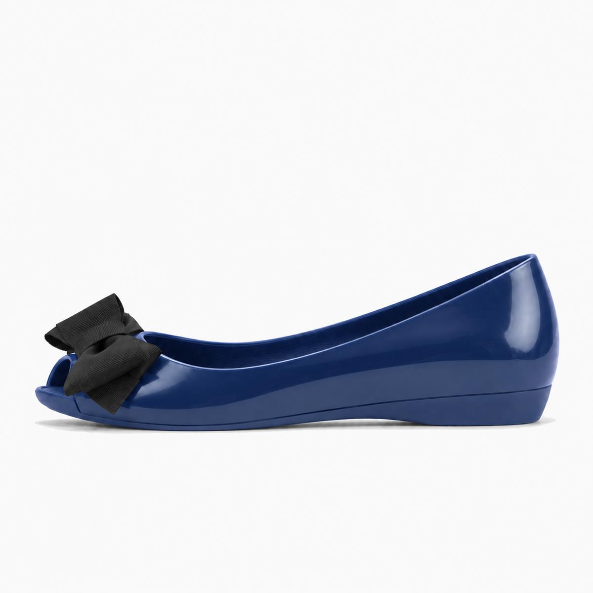 Blue Womens Peep Toe Jelly Ballet Flats - blue jelly ballet flats UK