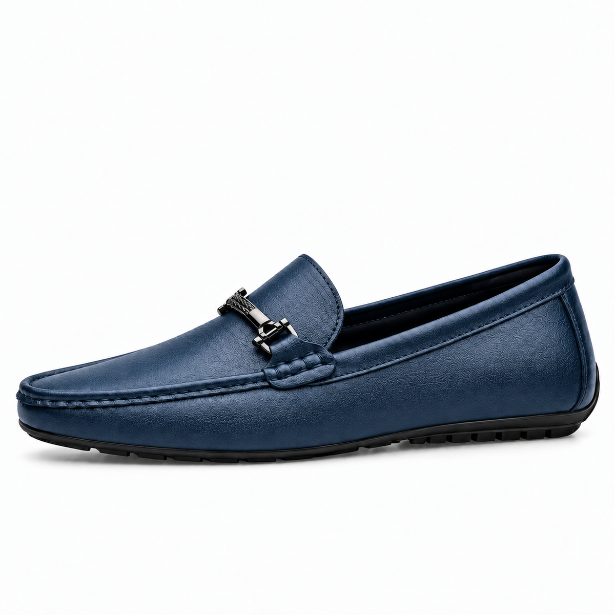 Blue Womens Leather Driving Everyday Loafers - women's leather loafers UK