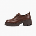 Brown Womens Platform Lace Up Ballet Flats - women's ballet flats UK