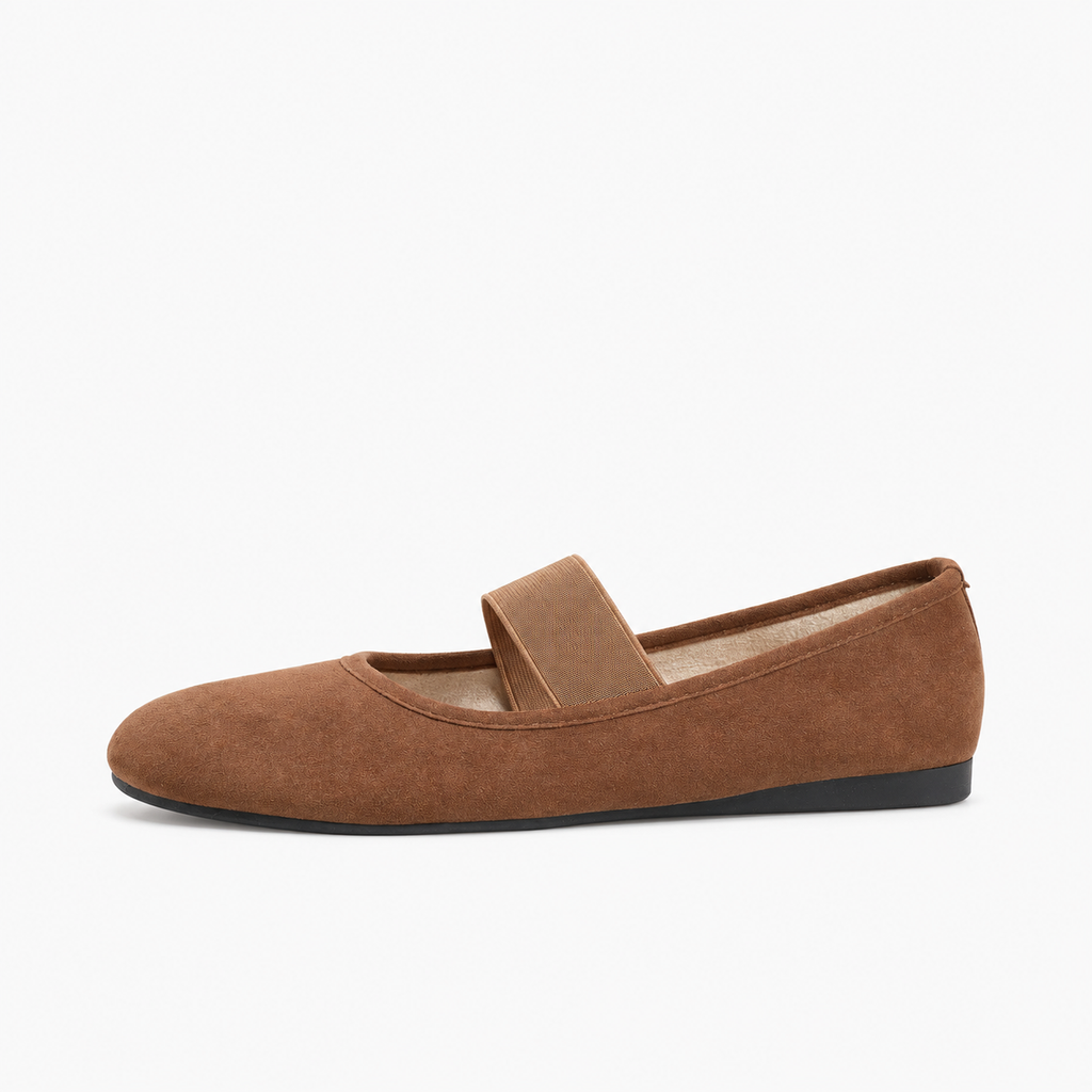 Beige Womens Round Toe Mary Jane Flats main view - mary jane flats UK
