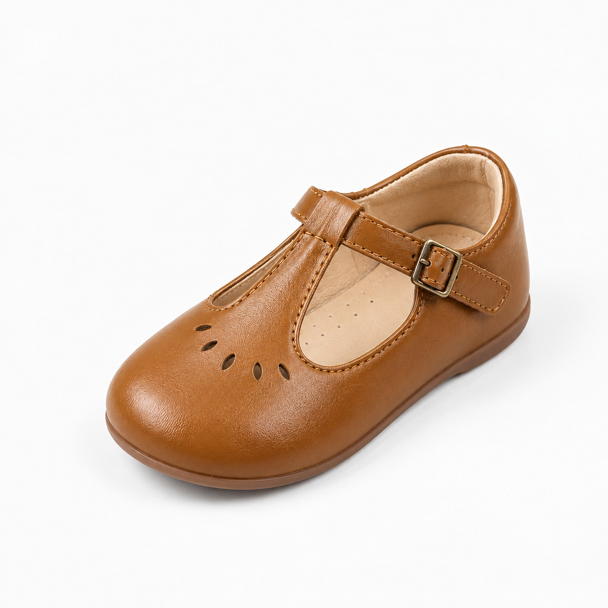 Brown Kids Soft Sole Retro Ballet Flats - kids ballet flats UK