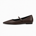 Brown Womens Mary Jane Pointed Toe Ballet Flats - Mary Jane ballet flats UK