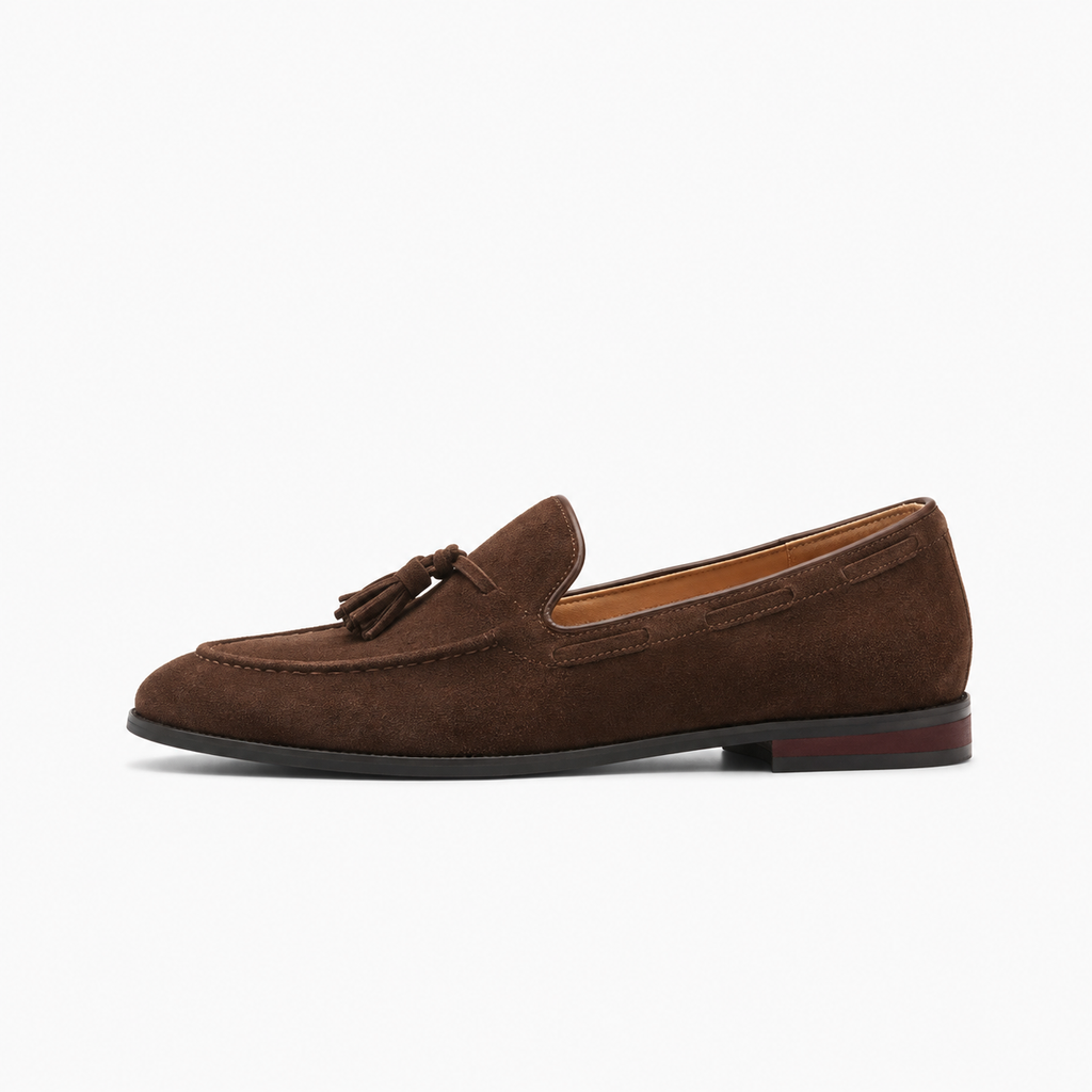 Brown Womens Tassel Suede Comfort Loafers - women's suede loafers UK