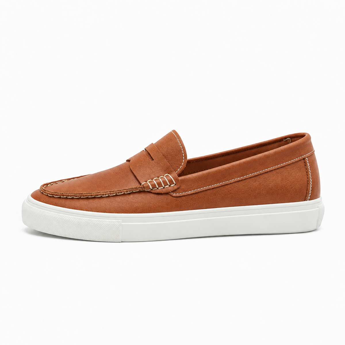 Brown Womens Leather Breathable Summer Loafers - women's leather loafers UK