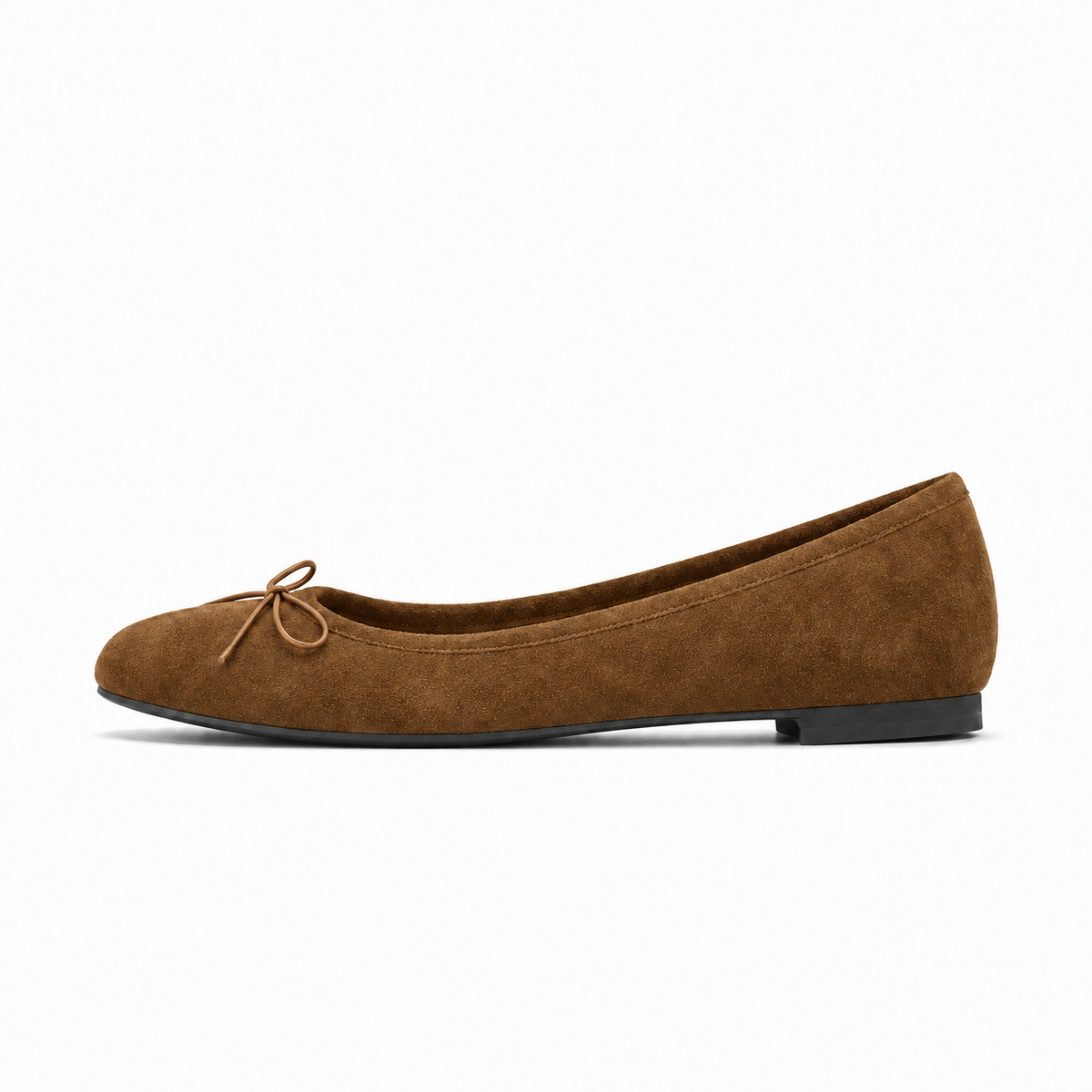 Brown Womens Bow Everyday Ballet Flats - women's ballet flats UK