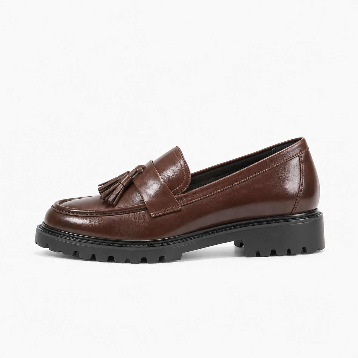 Brown Womens Leather Tassel Loafers - women's leather loafers UK