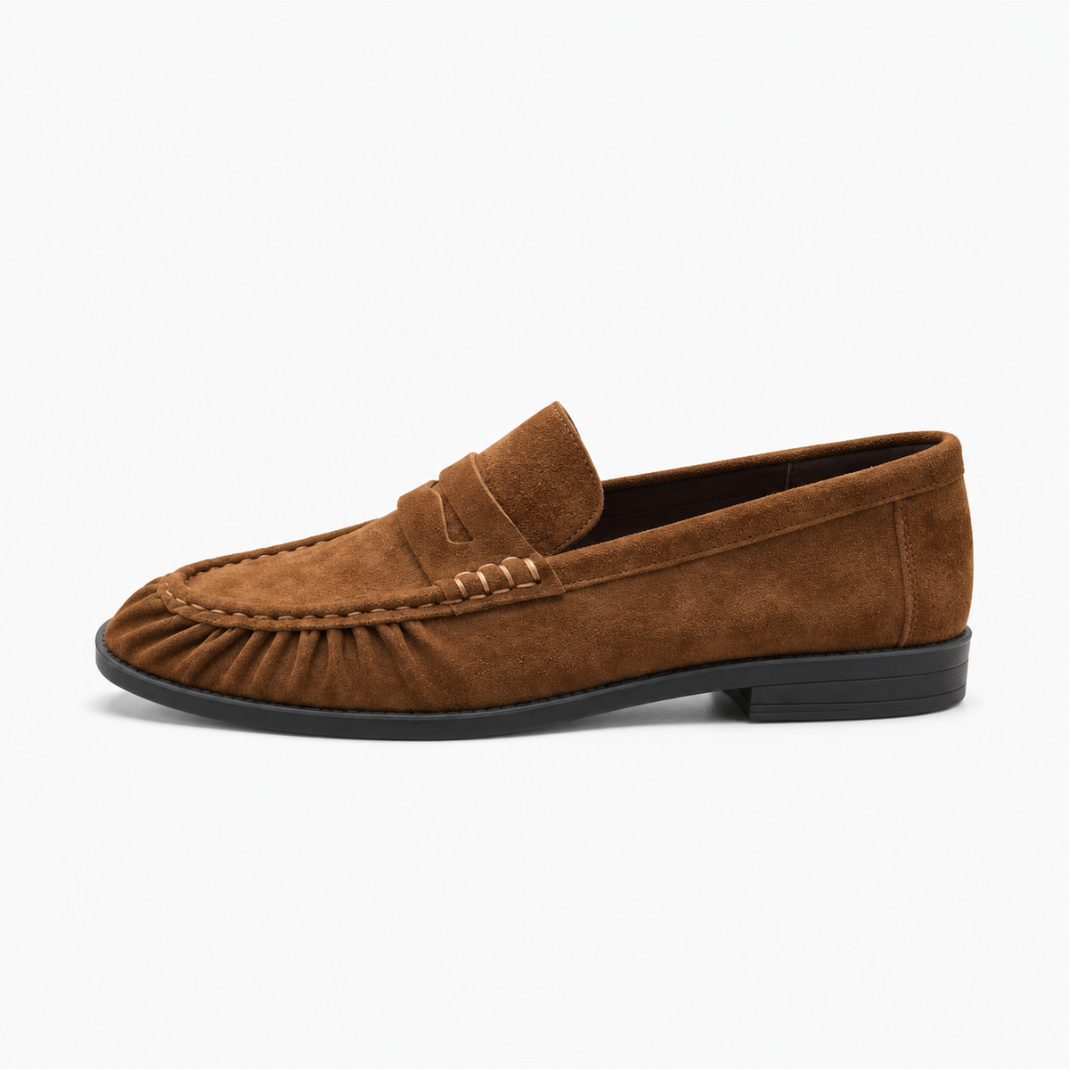 Brown Womens Tassel Suede Comfort Everyday Loafers - women's suede loafers UK