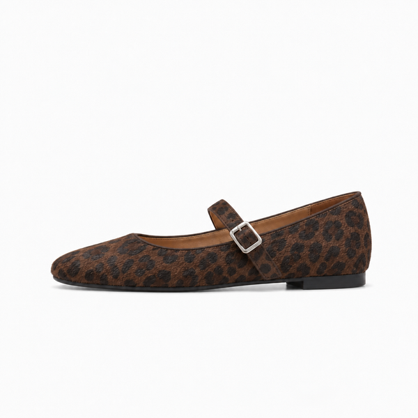 Womens Animal Print Mary Jane Flats