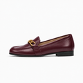 Burgundy Leather Womens Penny Leather Walking Loafers - women's leather loafers UK