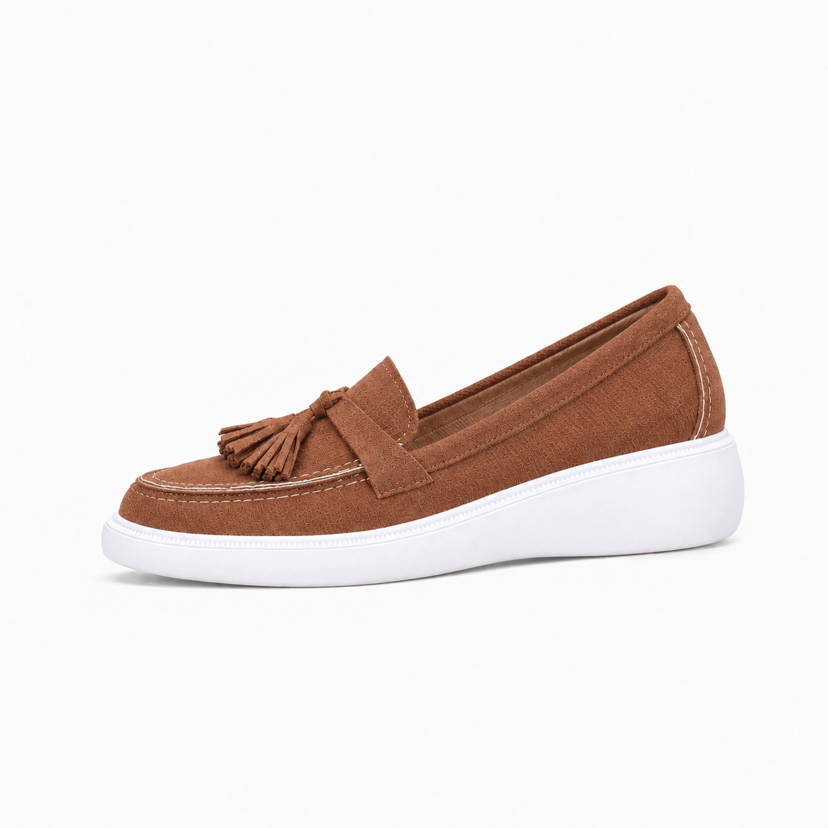 Coffee Womens Tassel Chunky Loafers - women's loafers UK