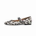 Cow Print Womens Animal Print Mary Jane Flats - womens animal print flats UK