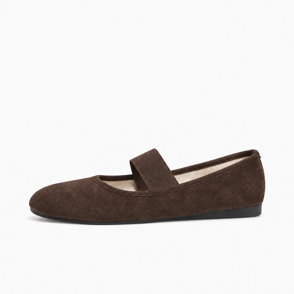 Beige Womens Round Toe Mary Jane Flats profile view - mary jane flats UK