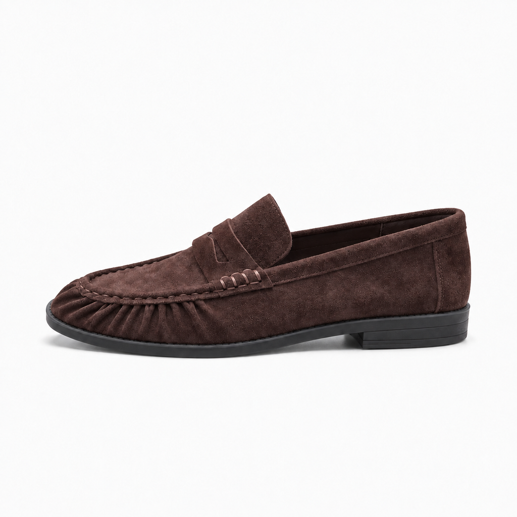 Dark Brown Womens Tassel Suede Comfort Everyday Loafers - women's suede loafers UK