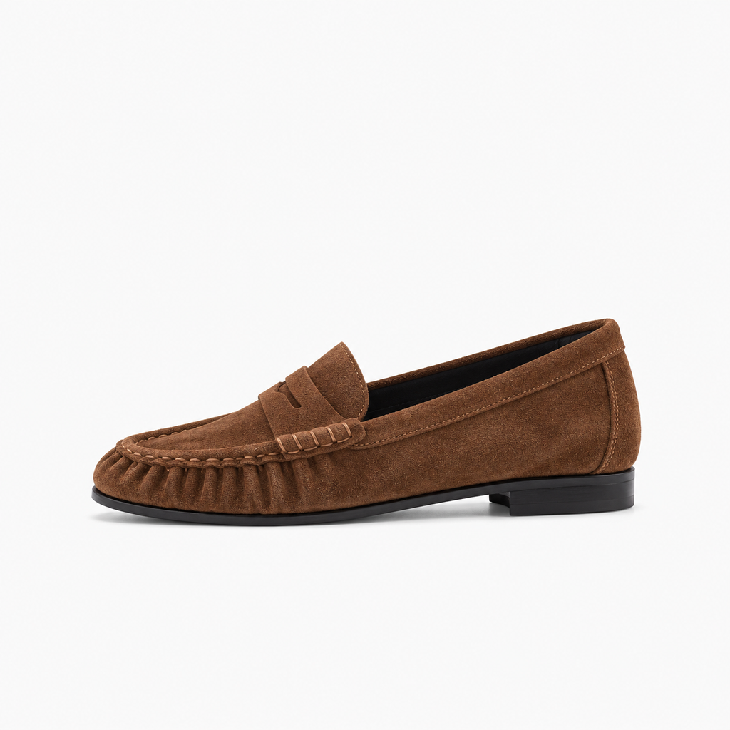 Dark Brown Womens Leather Retro Loafers - women's leather loafers UK
