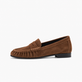 Dark Brown Womens Leather Retro Loafers - women's leather loafers UK