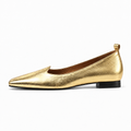 Gold Womens Square Toe Loafers - women's loafers UK
