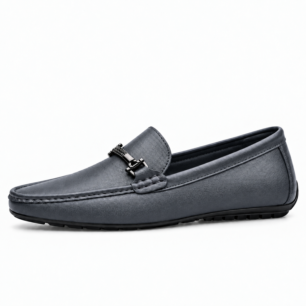 Gray Womens Leather Driving Everyday Loafers - women's leather loafers UK