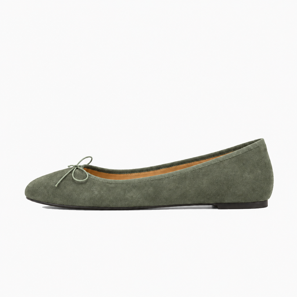 Green Womens Butterfly Bow Everyday Ballet Flats - women's ballet flats UK