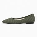 Green Womens Pointed Toe Knit Ballet Flats - women's ballet flats UK