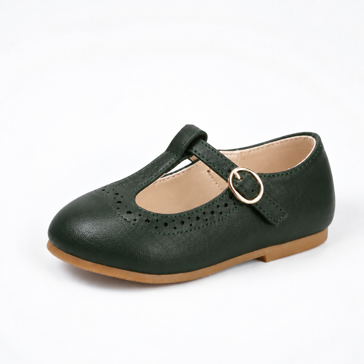 Green Kids Mary Jane Ballet Flats - childrens Mary Jane shoes UK