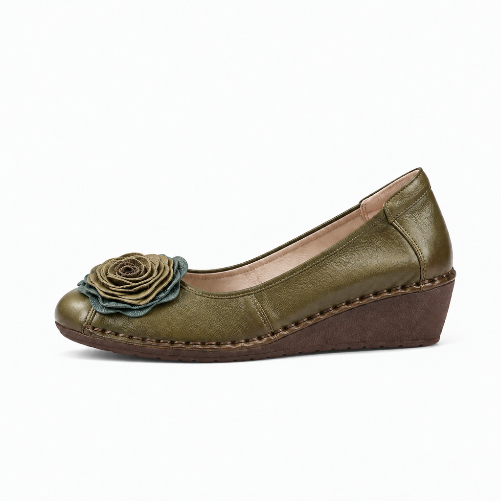 Green Womens Wedge Loafers - women's loafers UK