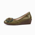 Green Womens Wedge Loafers - women's loafers UK