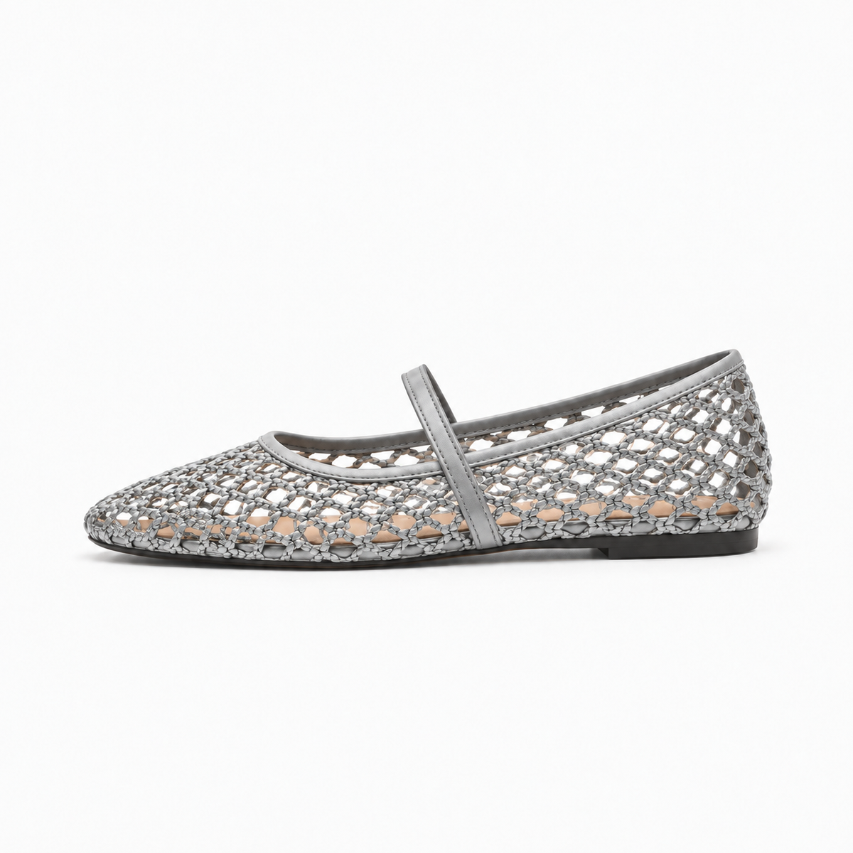 Grey Womens Mesh Hollow Out Loafers - women's loafers UK
