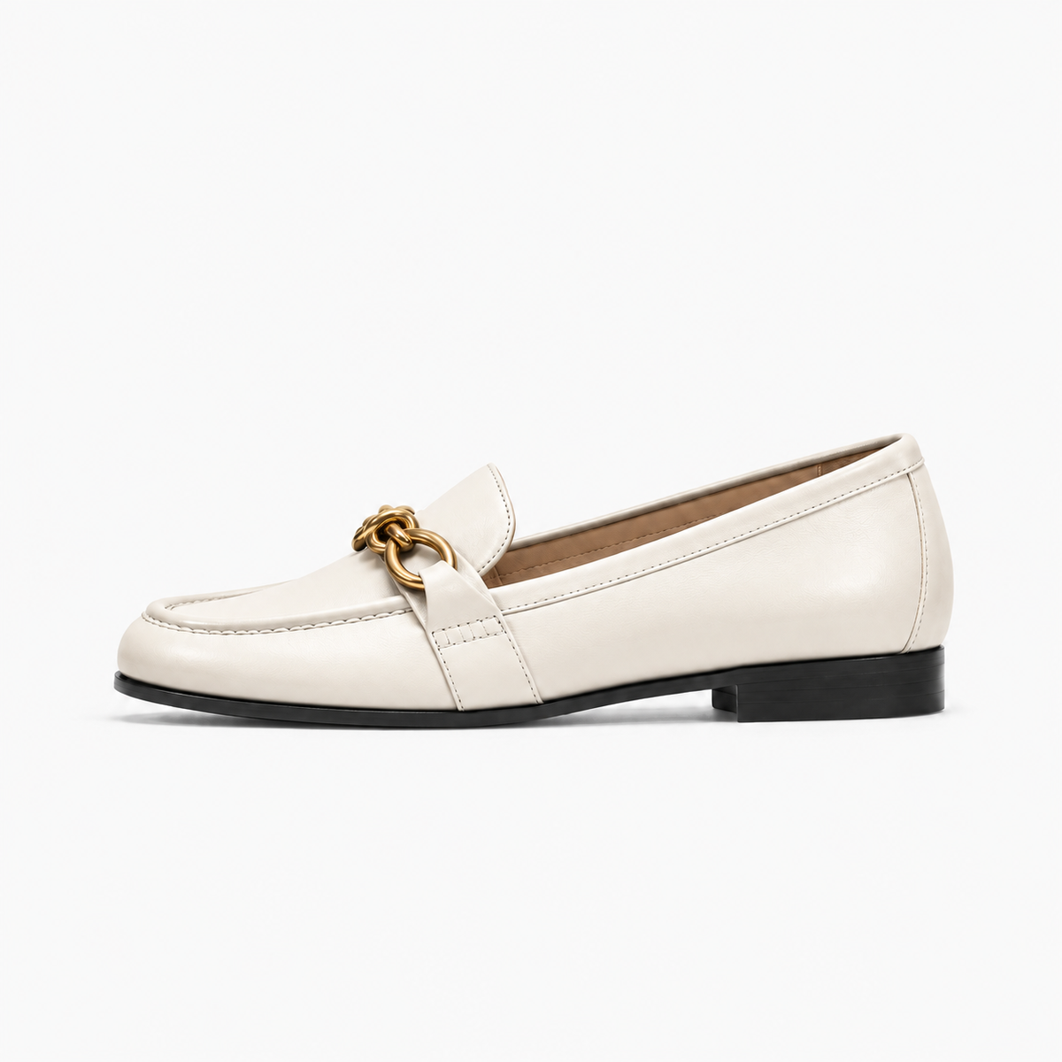 Ivory Womens Penny Leather Walking Loafers - women's leather loafers UK
