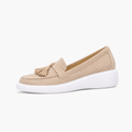 Khaki Womens Tassel Chunky Loafers - women's loafers UK