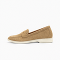 Khaki Womens Breathable Summer Comfort Loafers - women's loafers UK