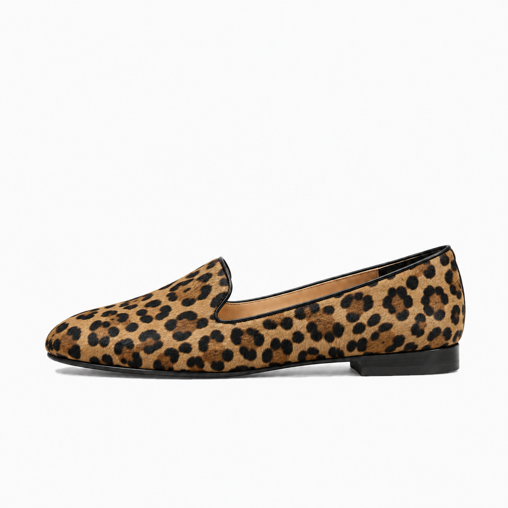 Leopard Womens Slip On Loafers - womens leopard loafers UK