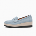 Light Blue Womens Suede Platform Loafers - women's suede loafers UK
