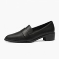 Womens Pointed Heeled Loafers - Black womens pointed heeled loafer