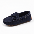 Navy Blue Kids Bow Ballet Flats - kids ballet flats UK
