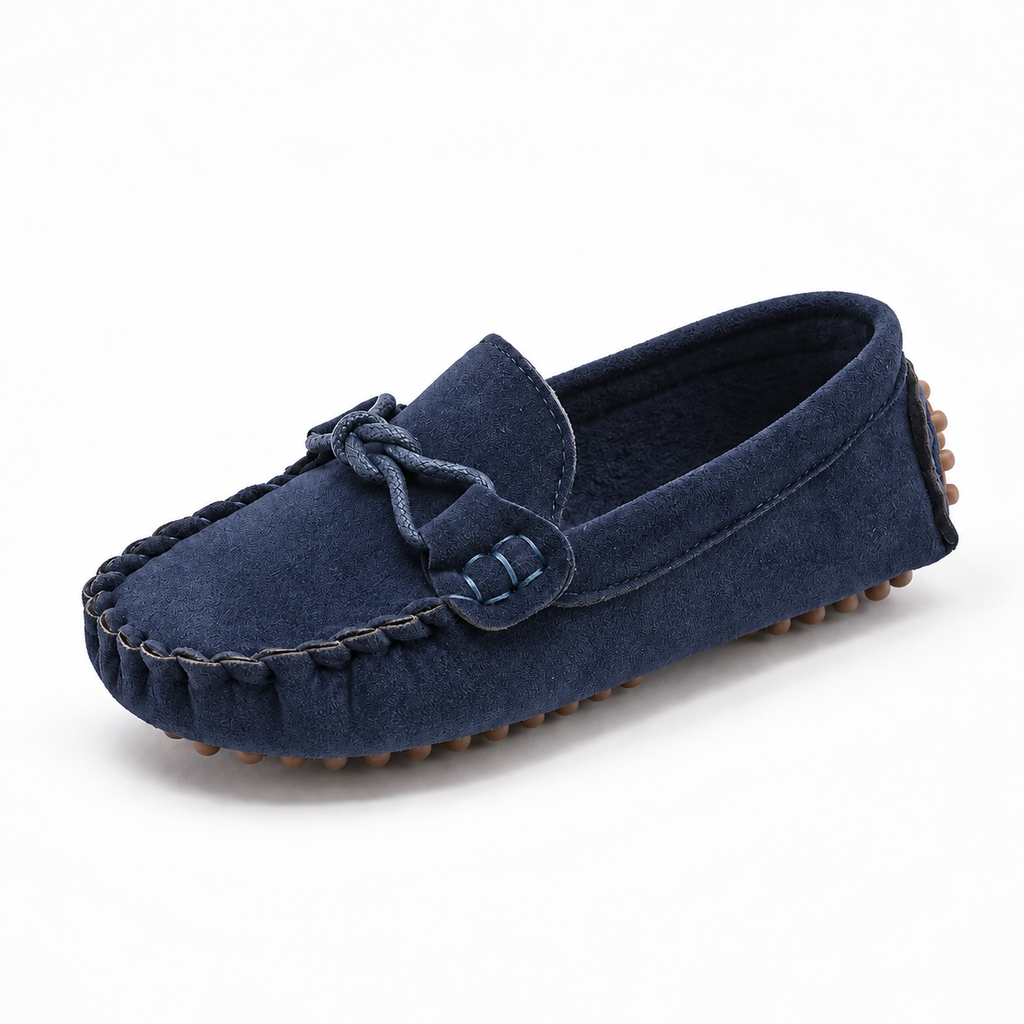 Navy Blue Kids Soft Sole Loafers - kids loafers UK