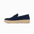 Navy Blue Womens Suede Leather Loafers - women's suede loafers UK