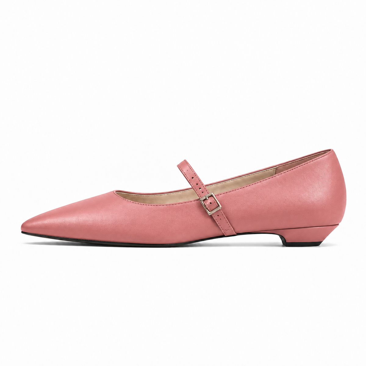 Pink Womens Mary Jane Buckle Leather Ballet Flats - Mary Jane ballet flats UK