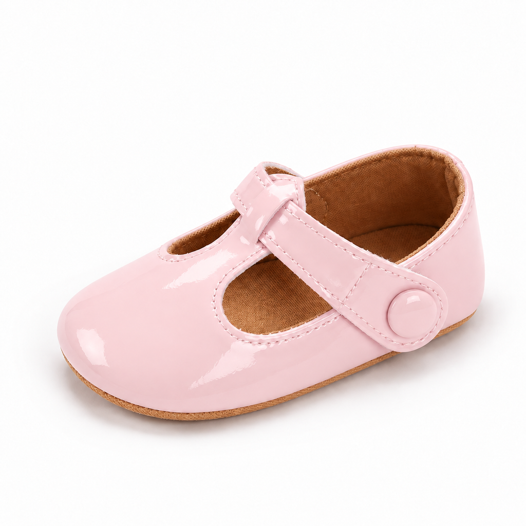 Pink Baby Leather Non Slip Ballet Flats - baby ballet flats UK