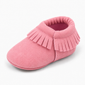 Pink Baby Bow Comfort Non Slip Ballet Flats, soft pink baby pre walker moccasins