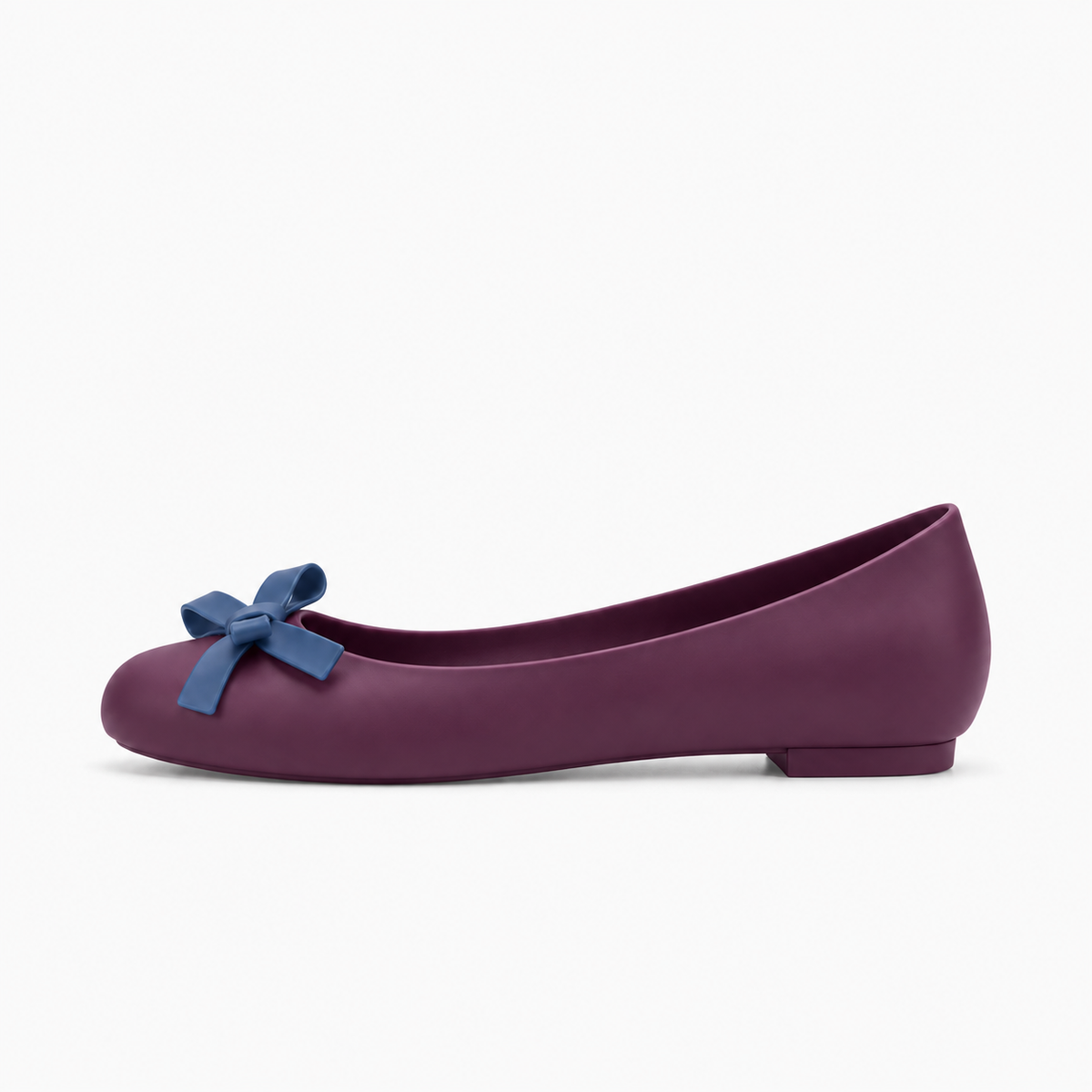 Purple + Blue Womens Butterfly Bow Jelly Ballet Flats - women's ballet flats UK