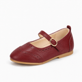 Red Kids Brogue Mary Jane Ballet Flats - childrens Mary Jane shoes UK