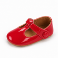 Red Baby Leather Non Slip Ballet Flats - baby ballet flats UK