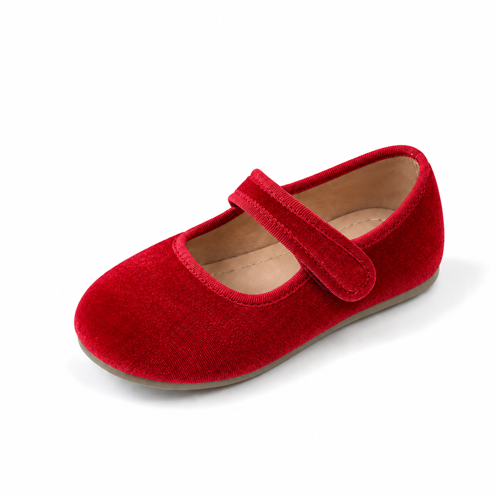 Red Kids Mary Jane Soft Sole Retro Ballet Flats - kids ballet flats UK