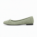 Sage Green Womens Bow Everyday Ballet Flats - women's ballet flats UK