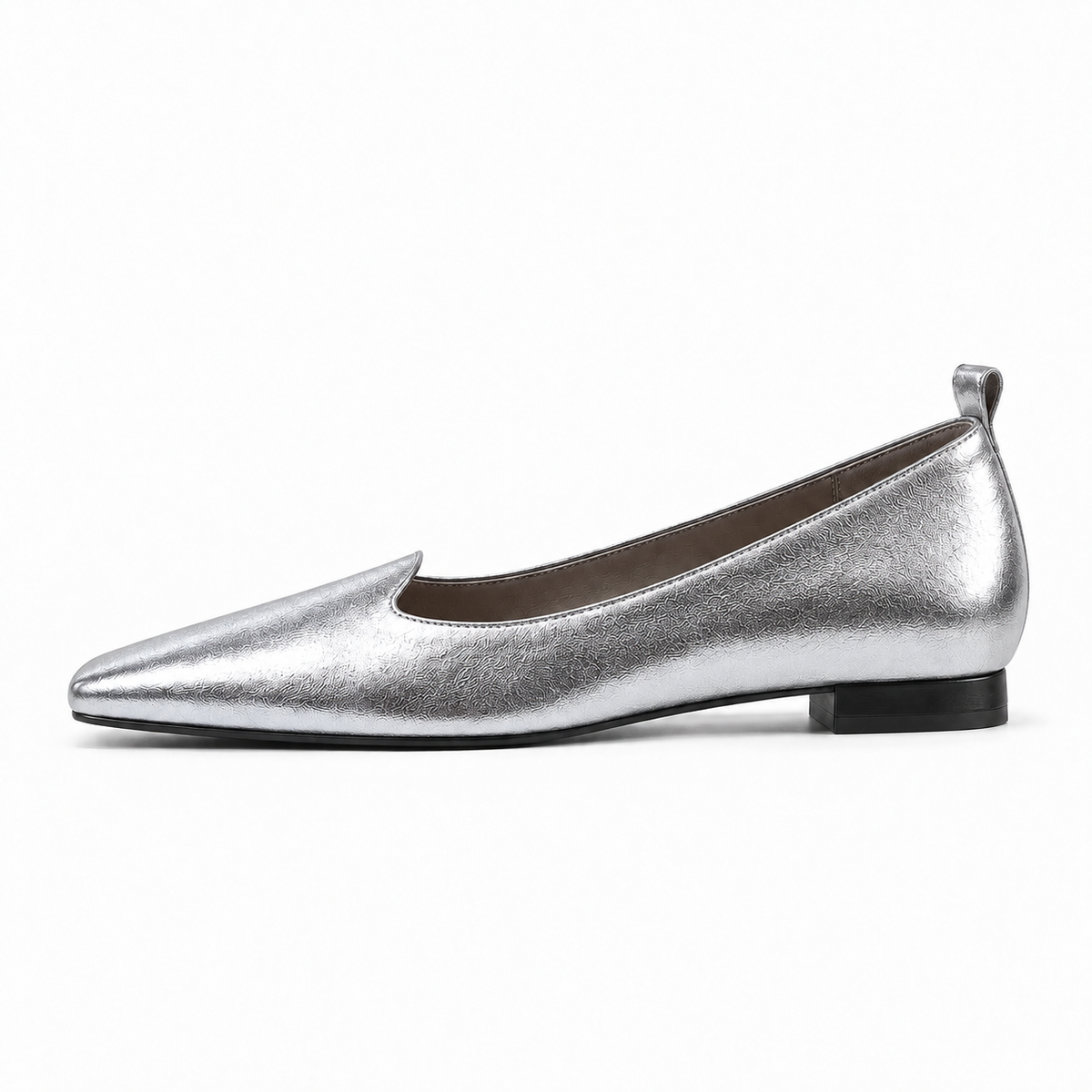 Silver Womens Square Toe Loafers - women's loafers UK