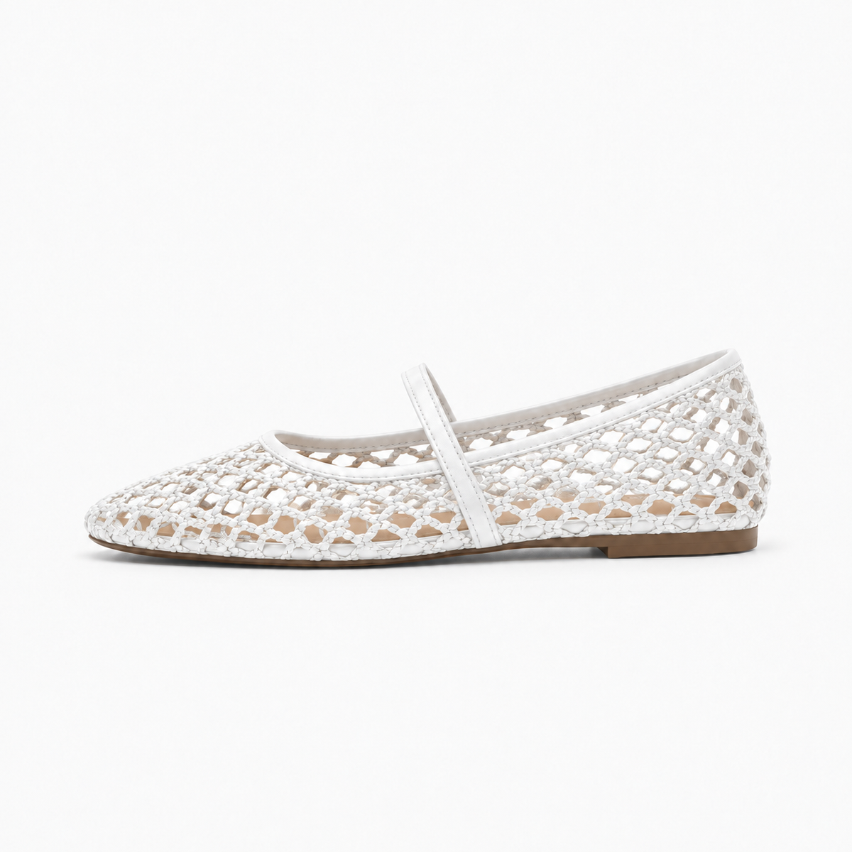 White Womens Mesh Hollow Out Loafers - women's loafers UK