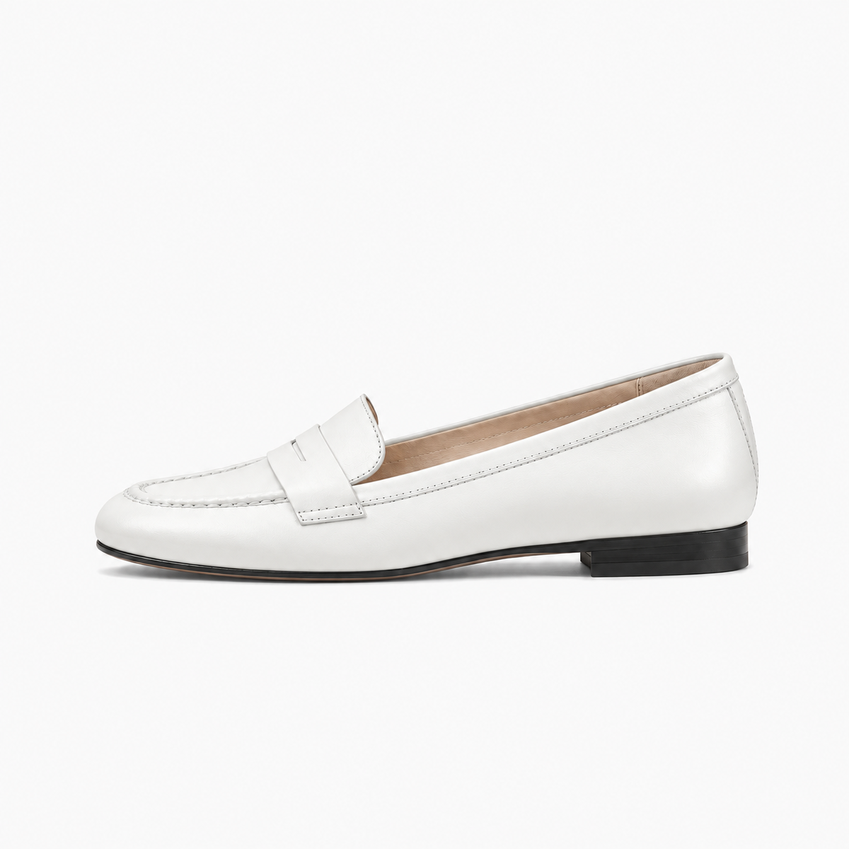 White Chain Womens Leather Chain Loafers - women's leather loafers UK
