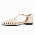 White Womens Strappy Woven Ballet Flats - womens woven flats UK