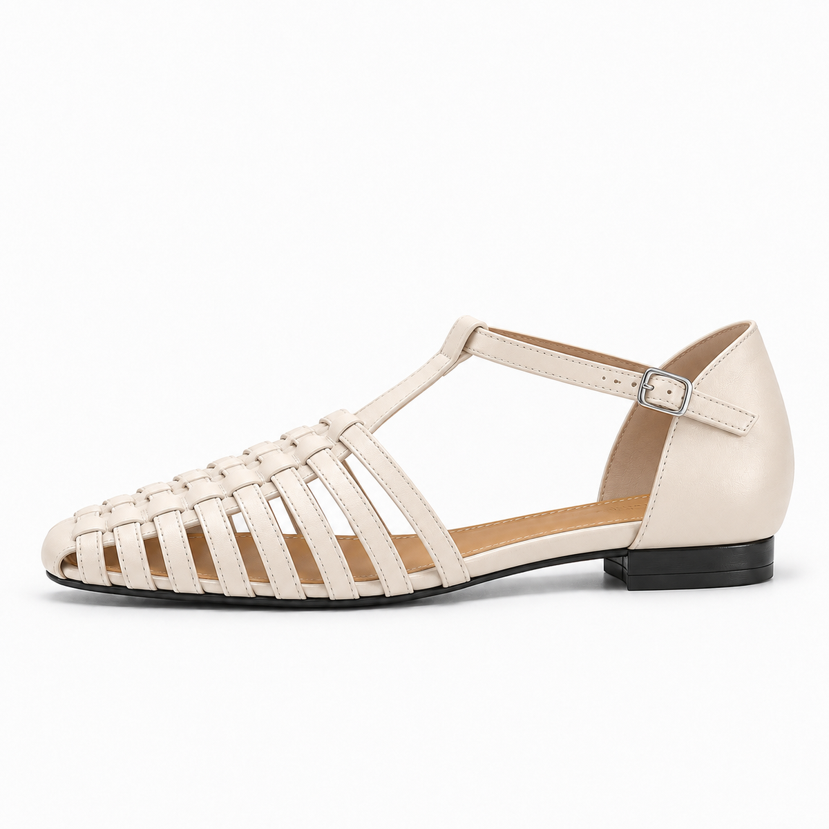White Womens Strappy Woven Ballet Flats - womens woven flats UK